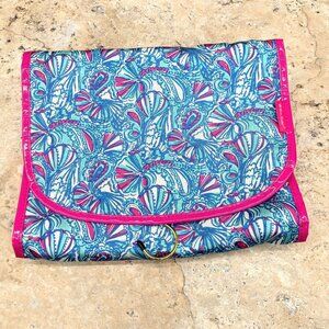 Lilly Pulitzer for Target Hanging Travel Make Up Toiletry Bag Case Blue Pink